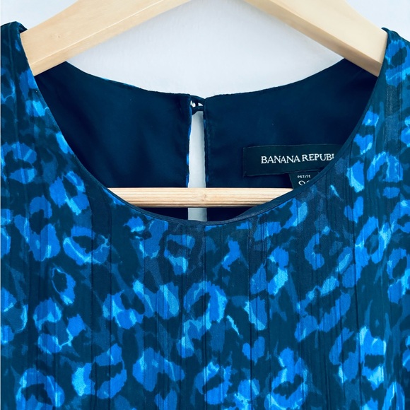 BANANA REPUBLIC sz. 00 or XS Sleeveless Handkerchief Leopard Print Tie Waist. - Picture 3 of 4